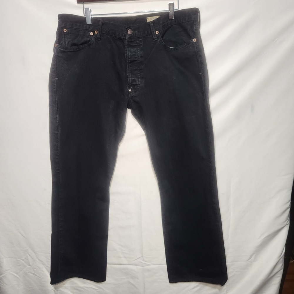 Ralph Lauren Polo Men's Black Denim Jeans Size 36x30, Relaxed Straight Fit